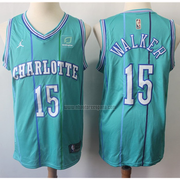 Camiseta Charlotte Hornets Kemba Walker NO 15 Hardwood Classics 2017-18 Verde